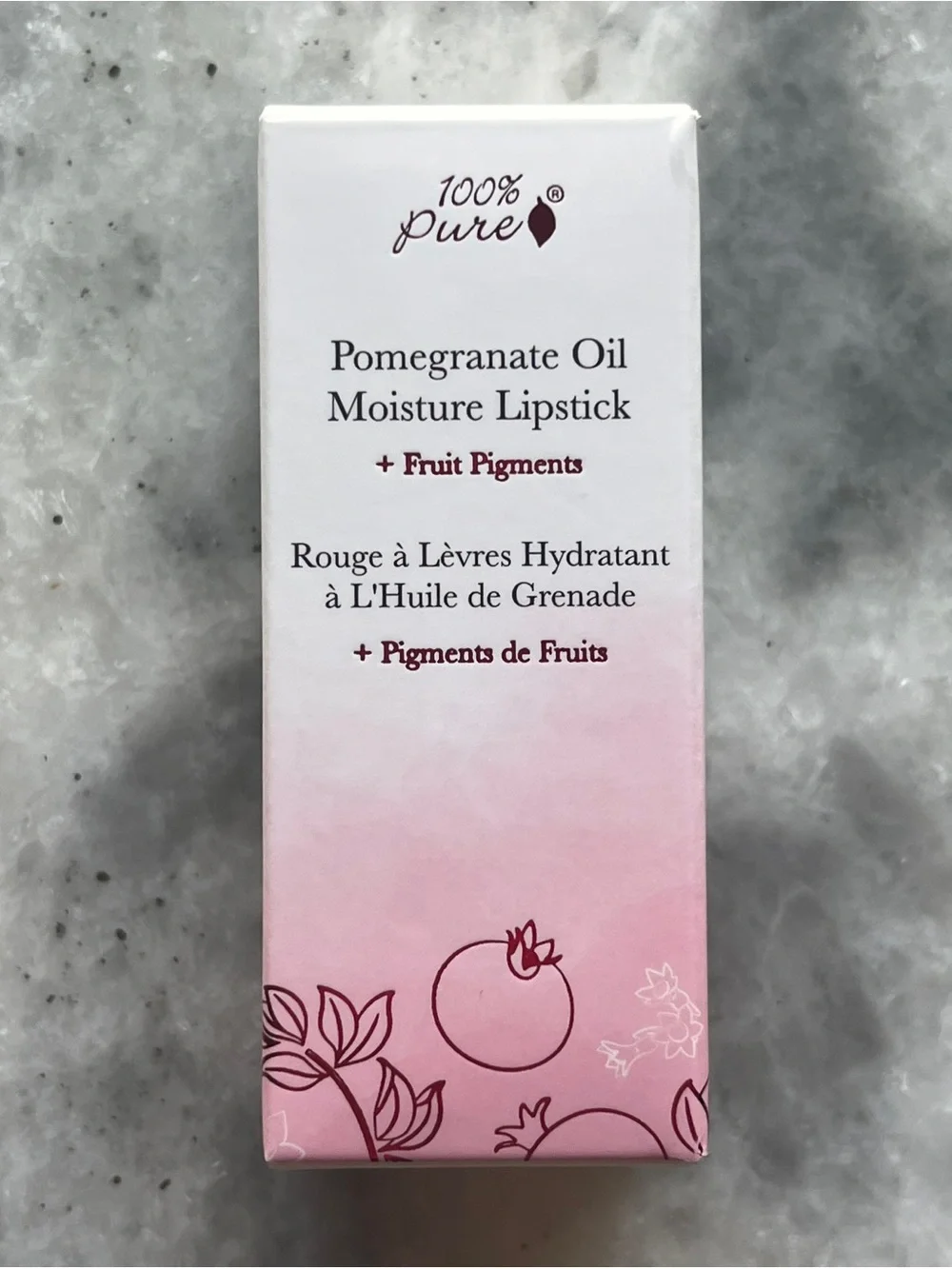 100% Pure Pomegranate Oil Moisture Lipstick in Foxglove